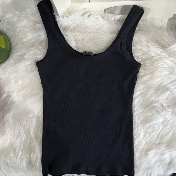 NEW Bebe Y2K Ribbed Bling Rhinestone Graphic Scoop Neck Tank Top S NWOT - Picture 4 of 12